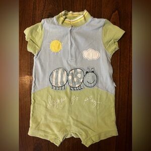 Messages from the Heart Cute Baby Romper with Caterpillar and Cloud Design